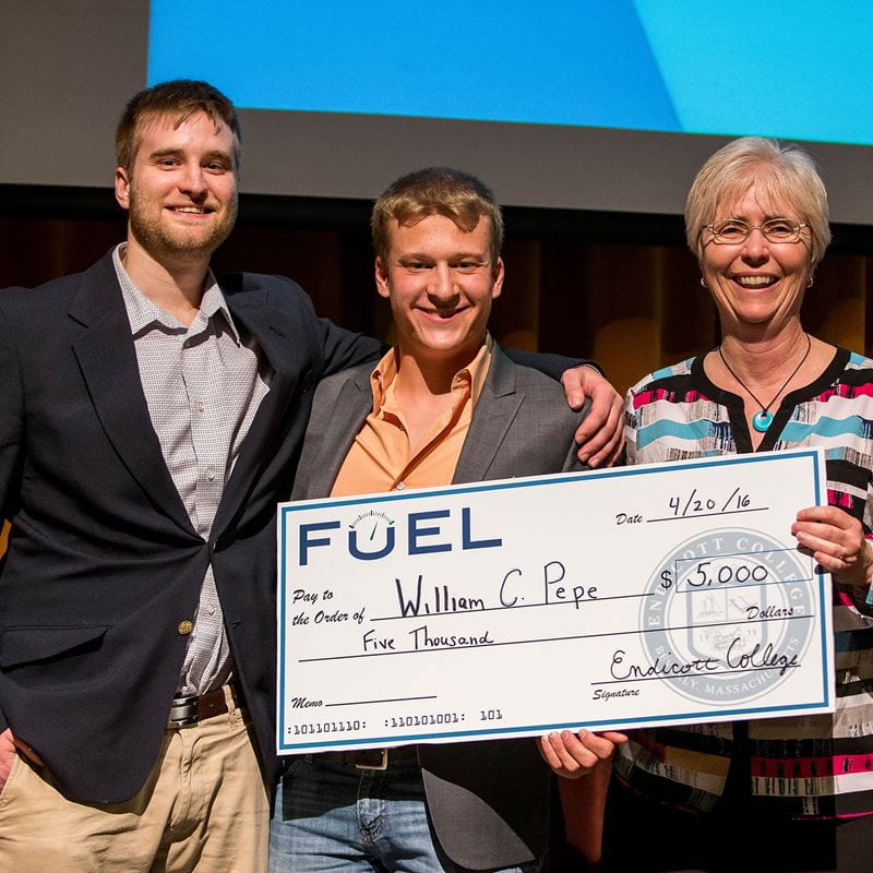 check being presented as prize at FUEL conference
