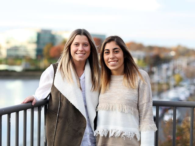 Dory Butcher and Alexandra Del Tufo on the rooftop deck of King Fish Media 