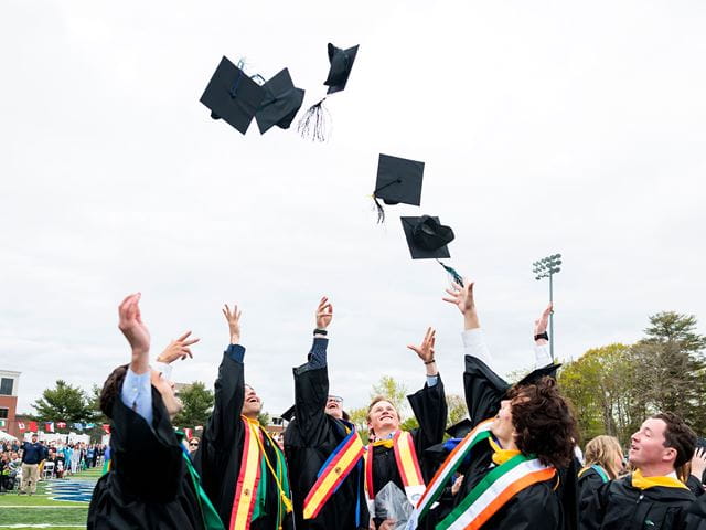 Joy enveloped the Nest as more than 1,000 Gulls graduated at Endicott’s 84th Commencement on May 18, and Commencement speaker Chris Christie, former governor of New Jersey, encouraged graduates to get off their phones and start living face-to-face. 