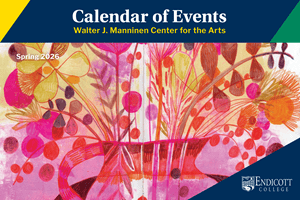 Cover of the Center for the Arts Calendar for Spring 2026 Illustrated flowers