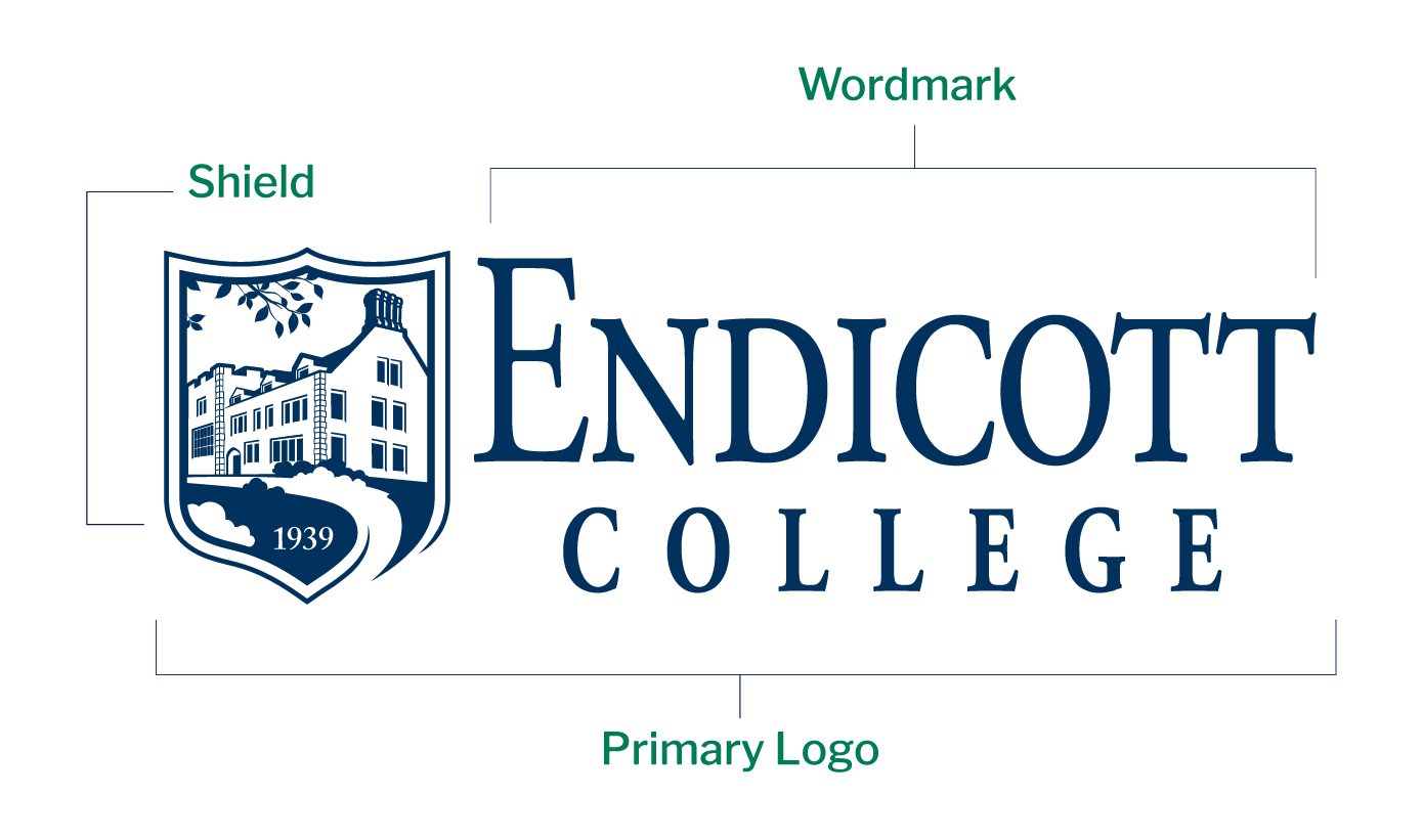 Endicott College logo elements