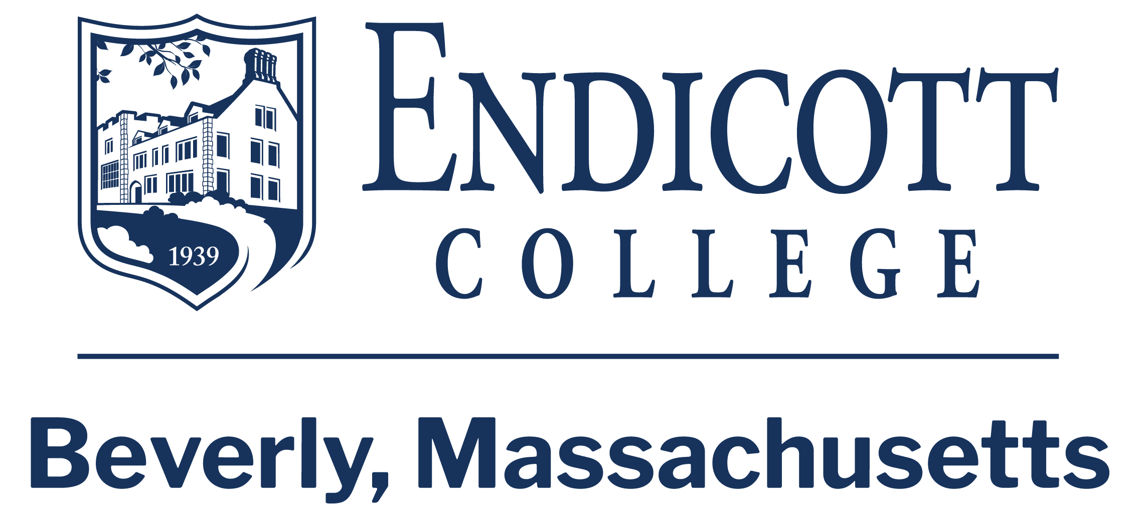 Endicott College logo with Beverly, Massachusetts