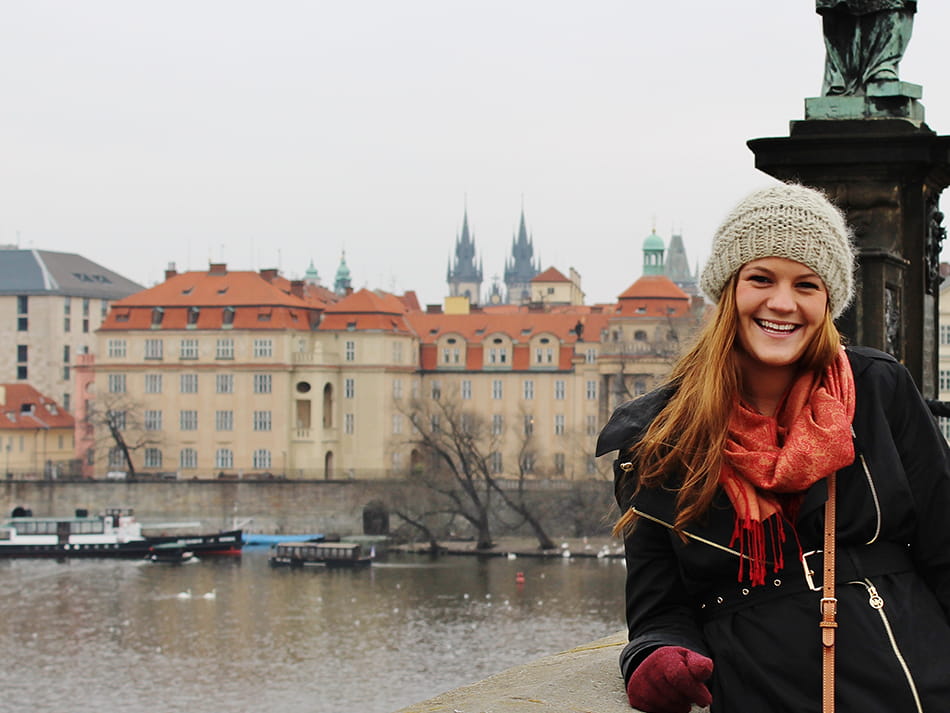 student studying abroad in czech republic