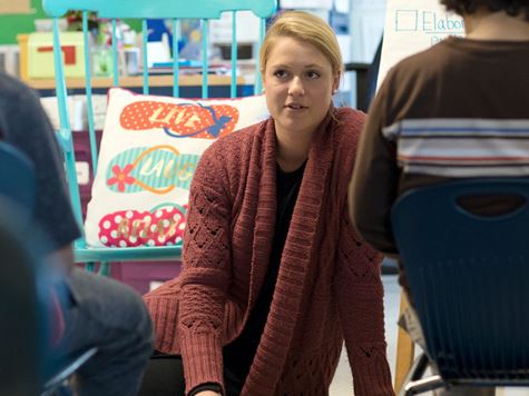 Endicott College student teacher at Bates