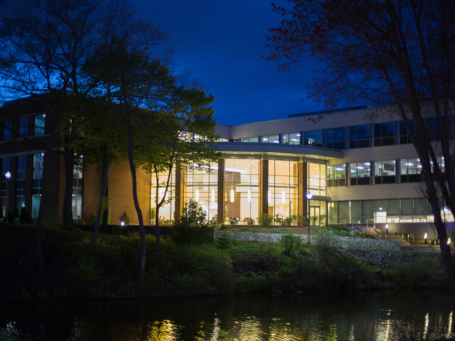 Night view of the Life Science Building