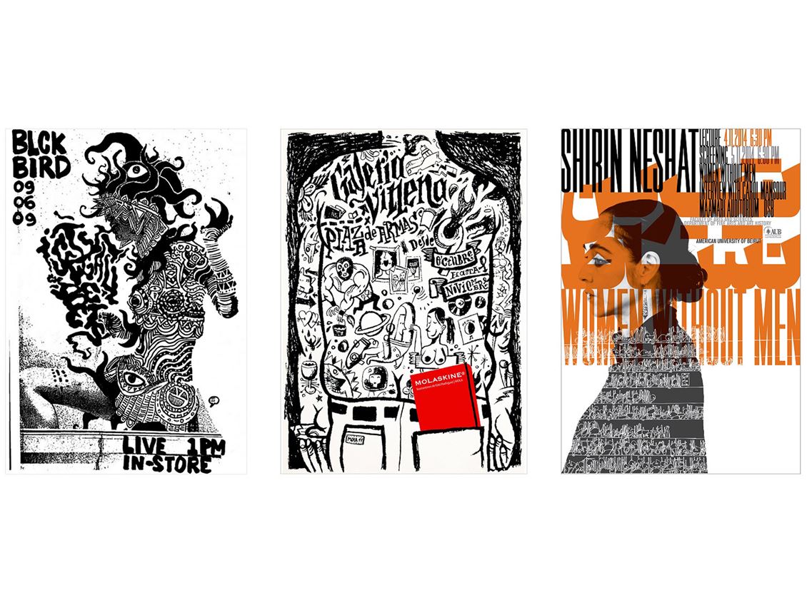 three pieces of artwork by Carlos Ruiz, Edel Rodriguez, and Reza Abendini