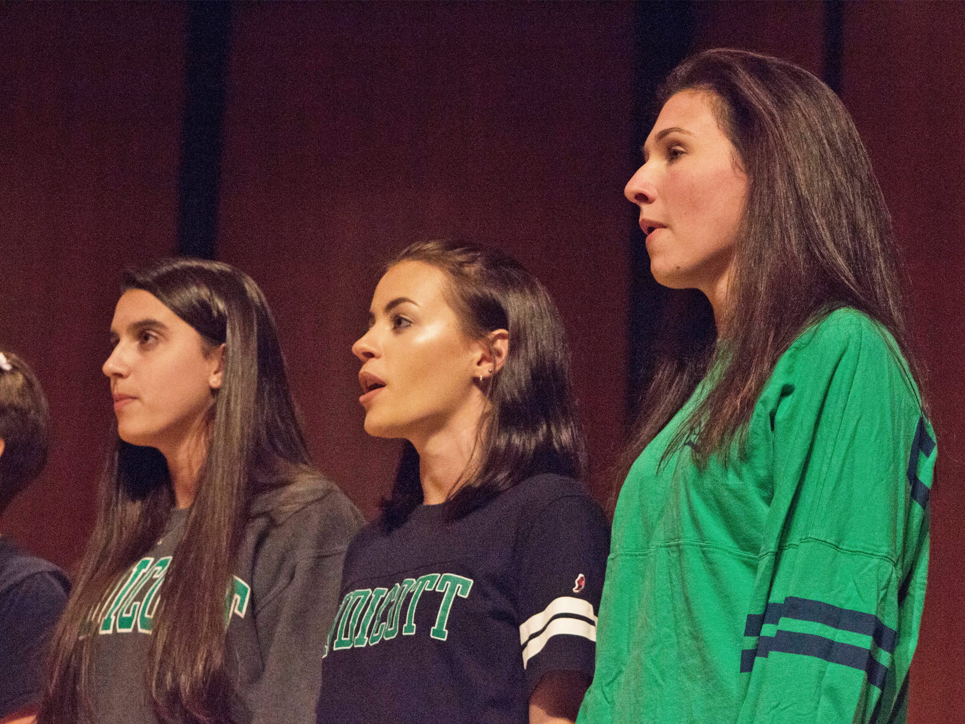 Three members of the Endicott Singers perform 