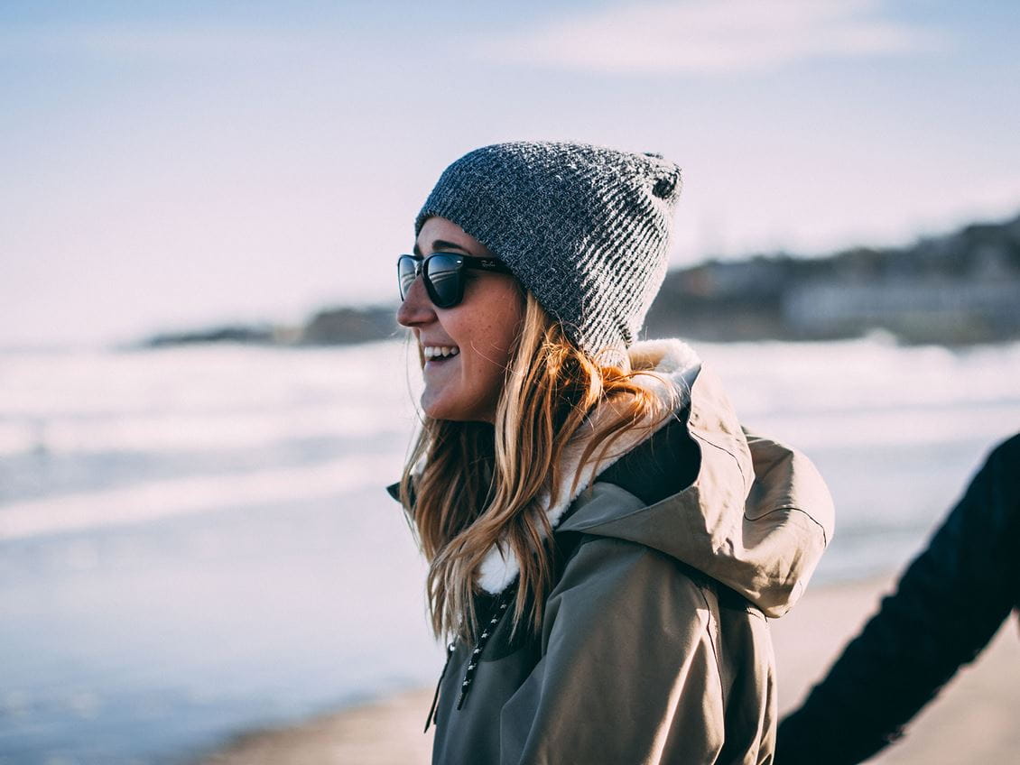 Emily Mulvey on the beach. 