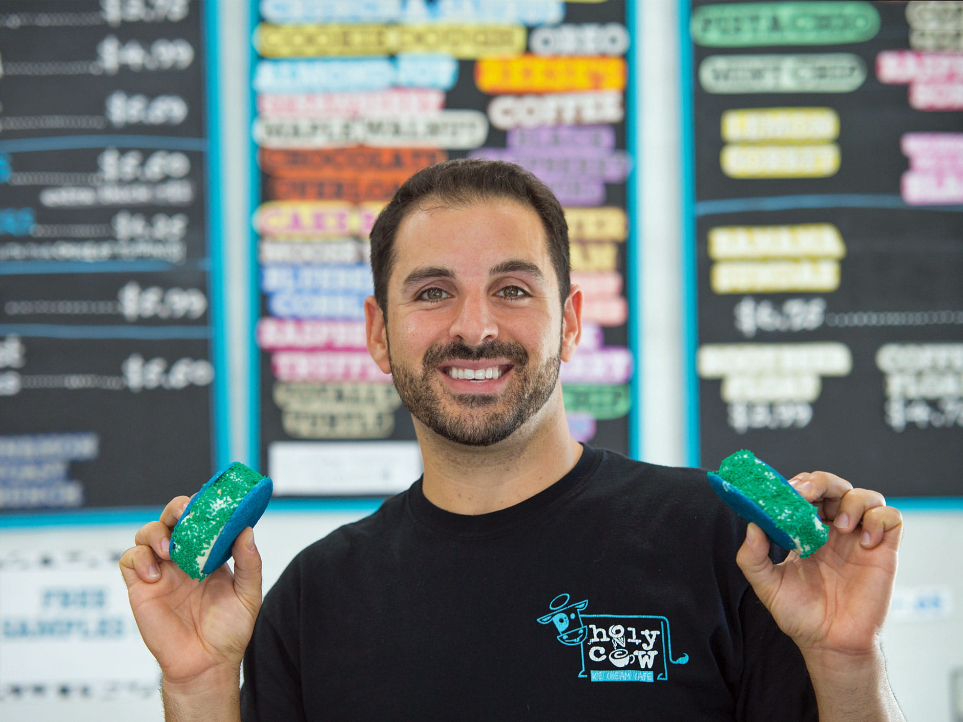 Mike Schifino ’09, owner of Holy Cow Ice Cream Cafe