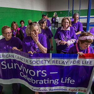 Survivors walking in Endicott's Relay for Life event