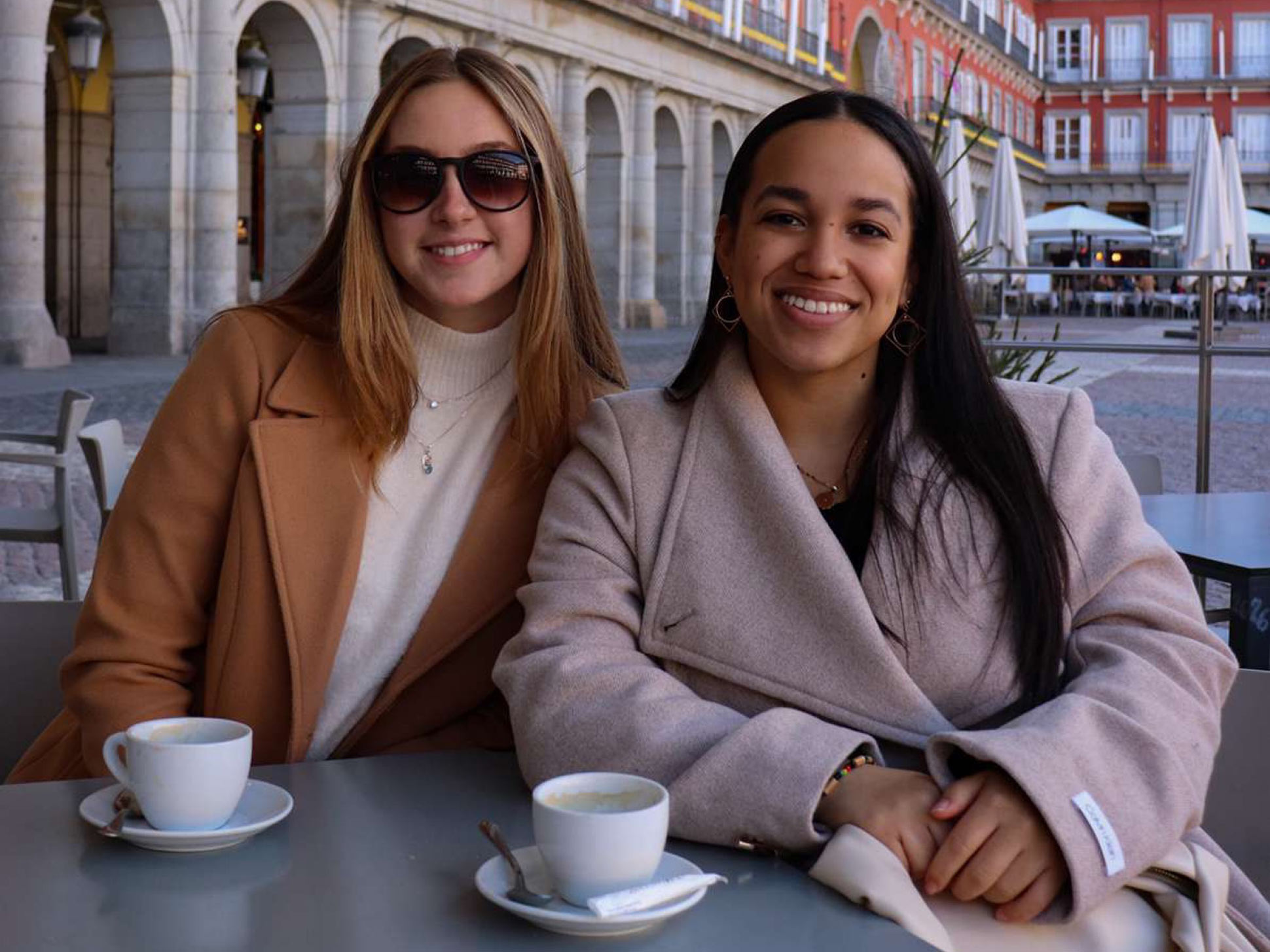 Study Abroad student image two girls with coffee
