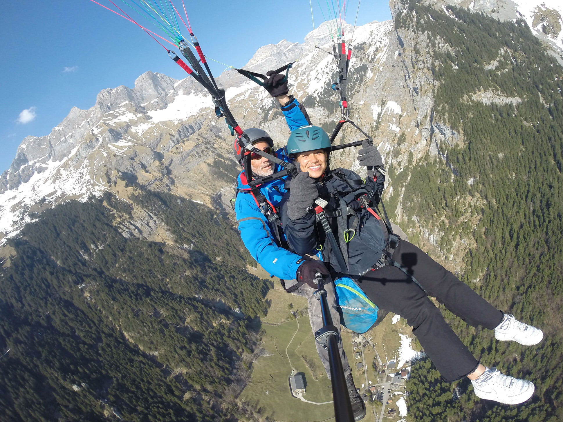 Angela Battiata ’23 paragliding in Lucerne, Switzerland.