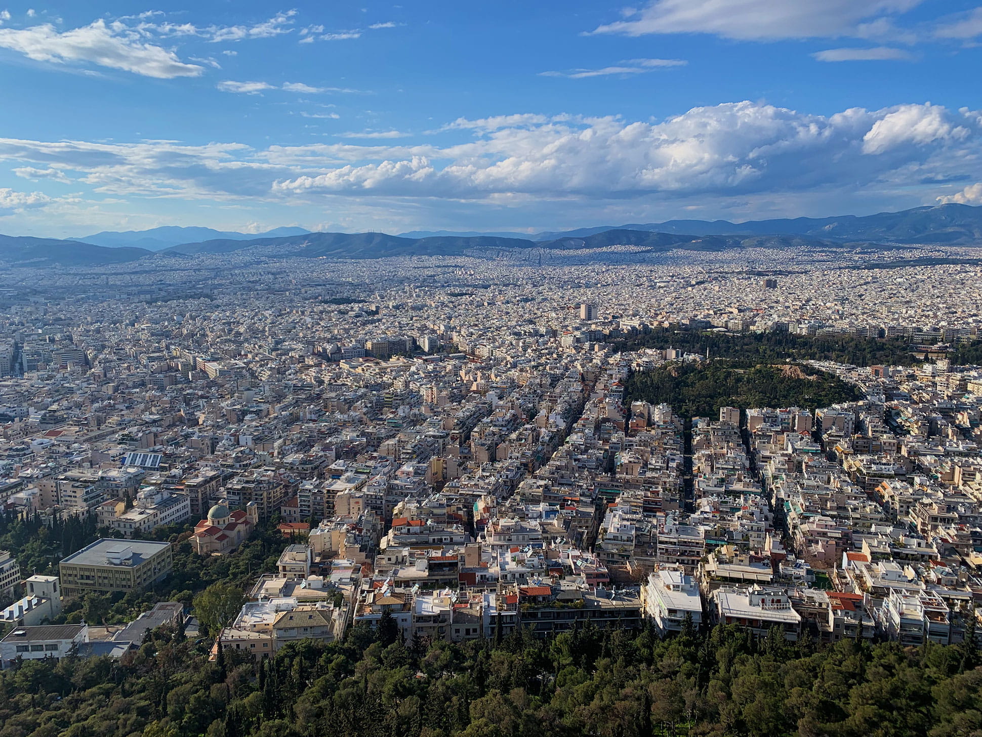 View of Athens from Mount Lycabettus. 