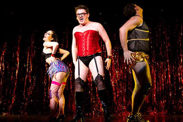 Nate Magoon '22 in Endicott's production of The Rocky Horror Show