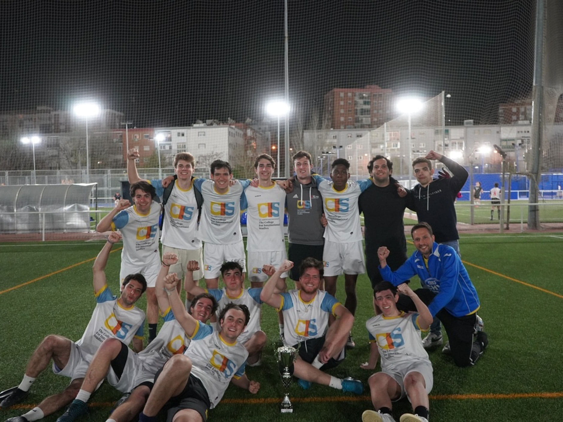 Members of the men's soccer team at CIS Madrid
