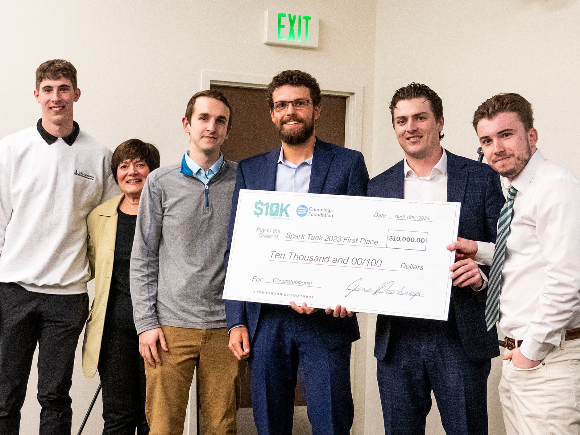 A group of engineering students won the annual Colin and Erika Angle Center for Entrepreneurship Spark Tank competition for a common fishing tool with uncommon properties. 