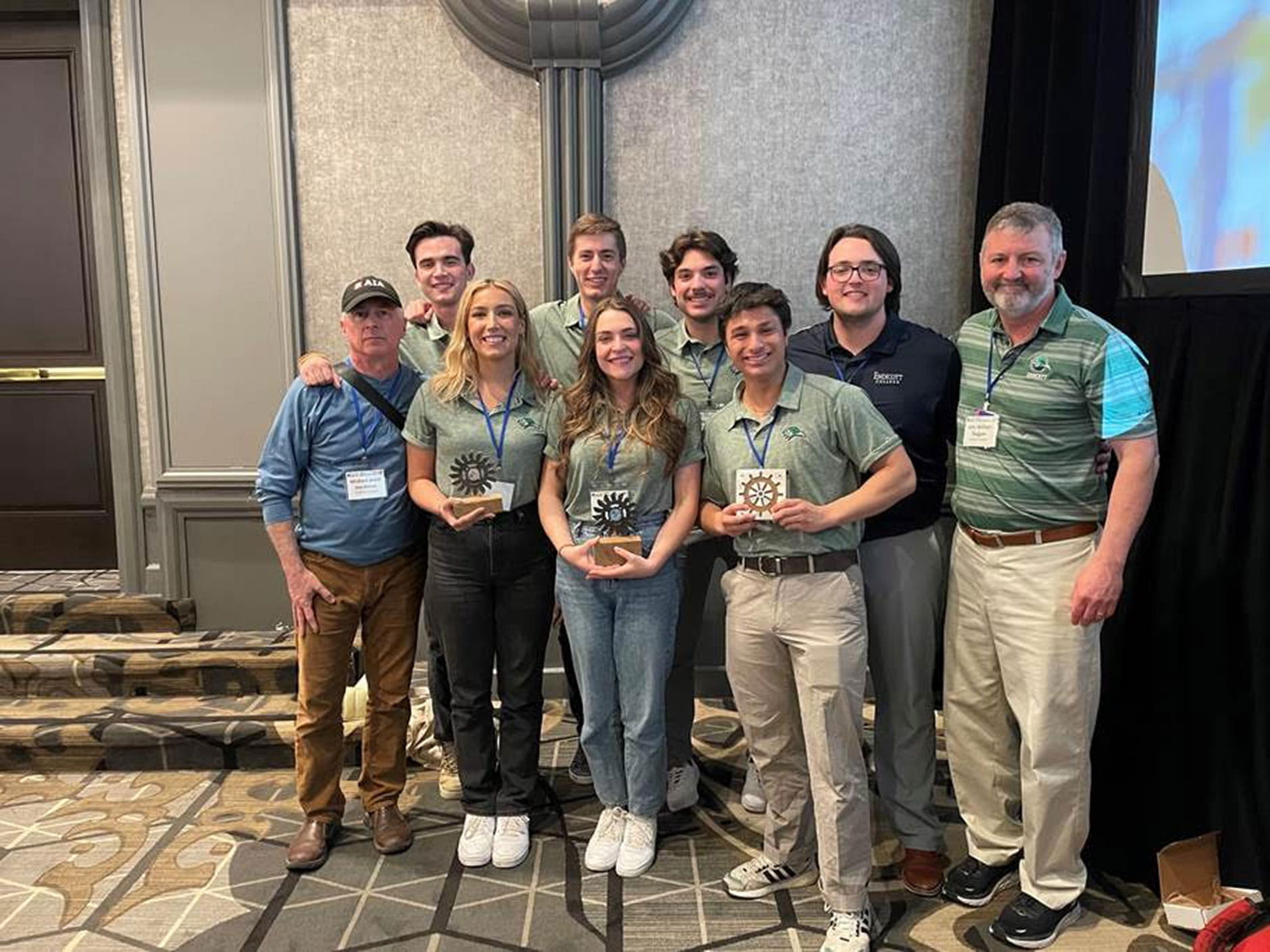 Endicott College students presented a year-long project titled “Living with Water, Sustainability and Resiliency in Lawrence, MA,” which won Best Overall and the Case Study Award. 