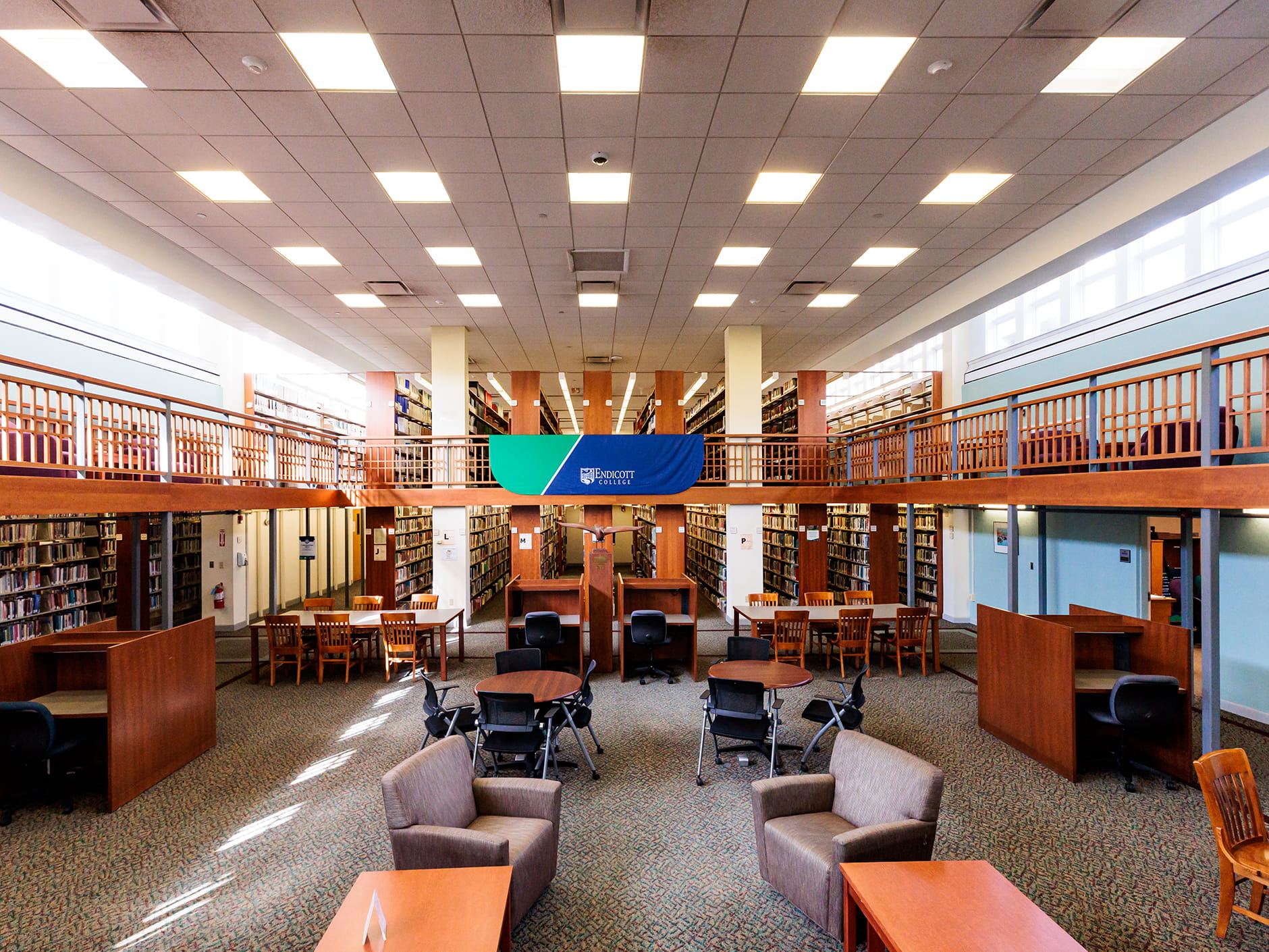 Over the summer, Endicott College’s Halle Library got a light refresh to make the space more open, engaging, and a destination for the college’s community.