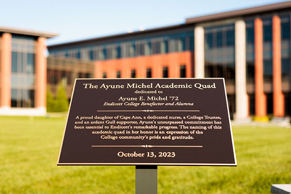 The Ayune Michel '72 Academic Quad was dedicated on October 13, 2023