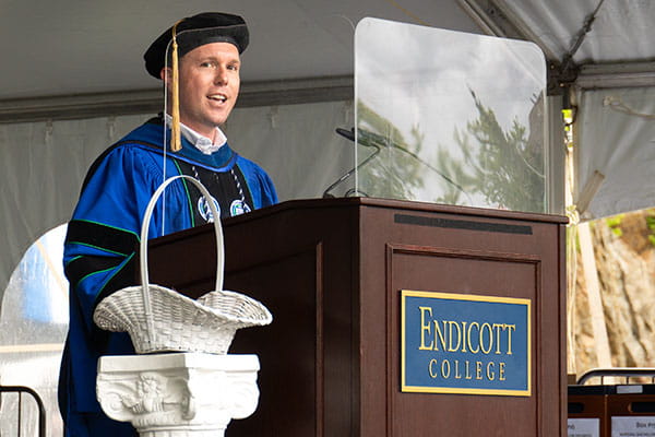 Joy enveloped the Nest as more than 1,000 Gulls graduated at Endicott’s 84th Commencement on May 18, and Commencement speaker Chris Christie, former governor of New Jersey, encouraged graduates to get off their phones and start living face-to-face. 