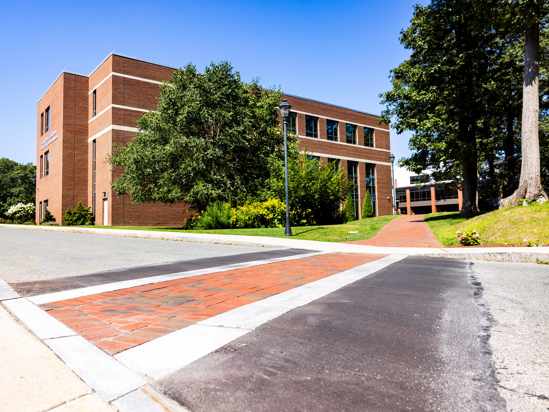 A new walkway on Endicott College's campus