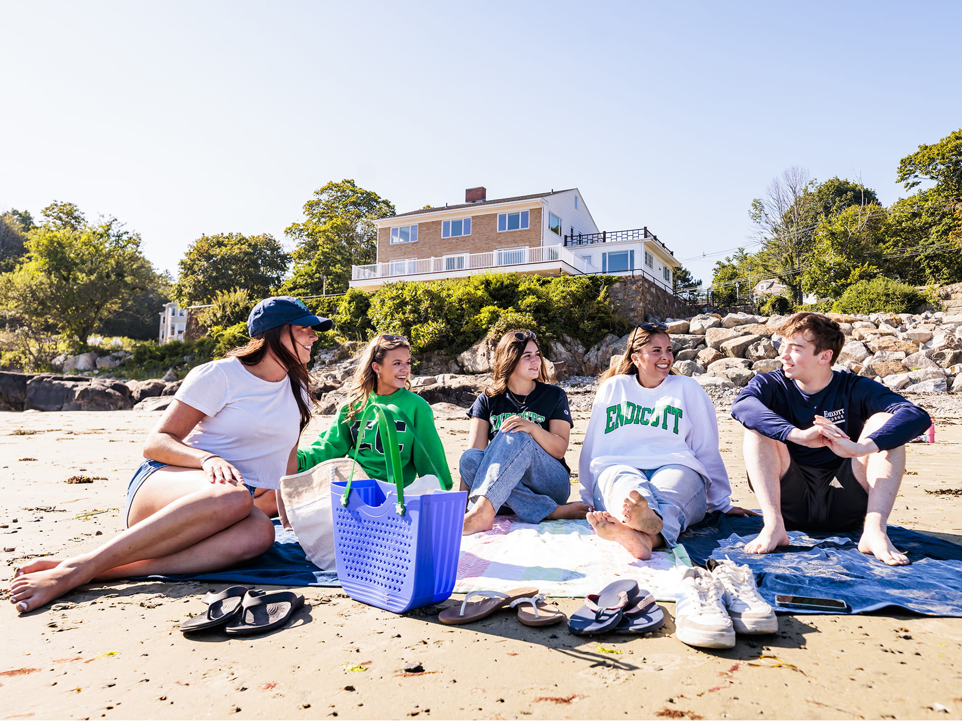 Students at the beach