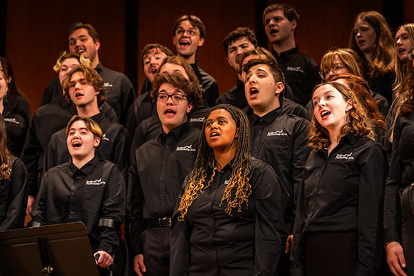 Endicott students singing.