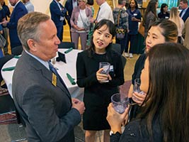 Endicott President Dr. Stephen R. DiSalvo interacts with students