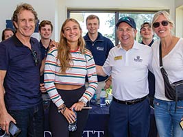 Endicott President Dr. Stephen R. DiSalvo interacts with students