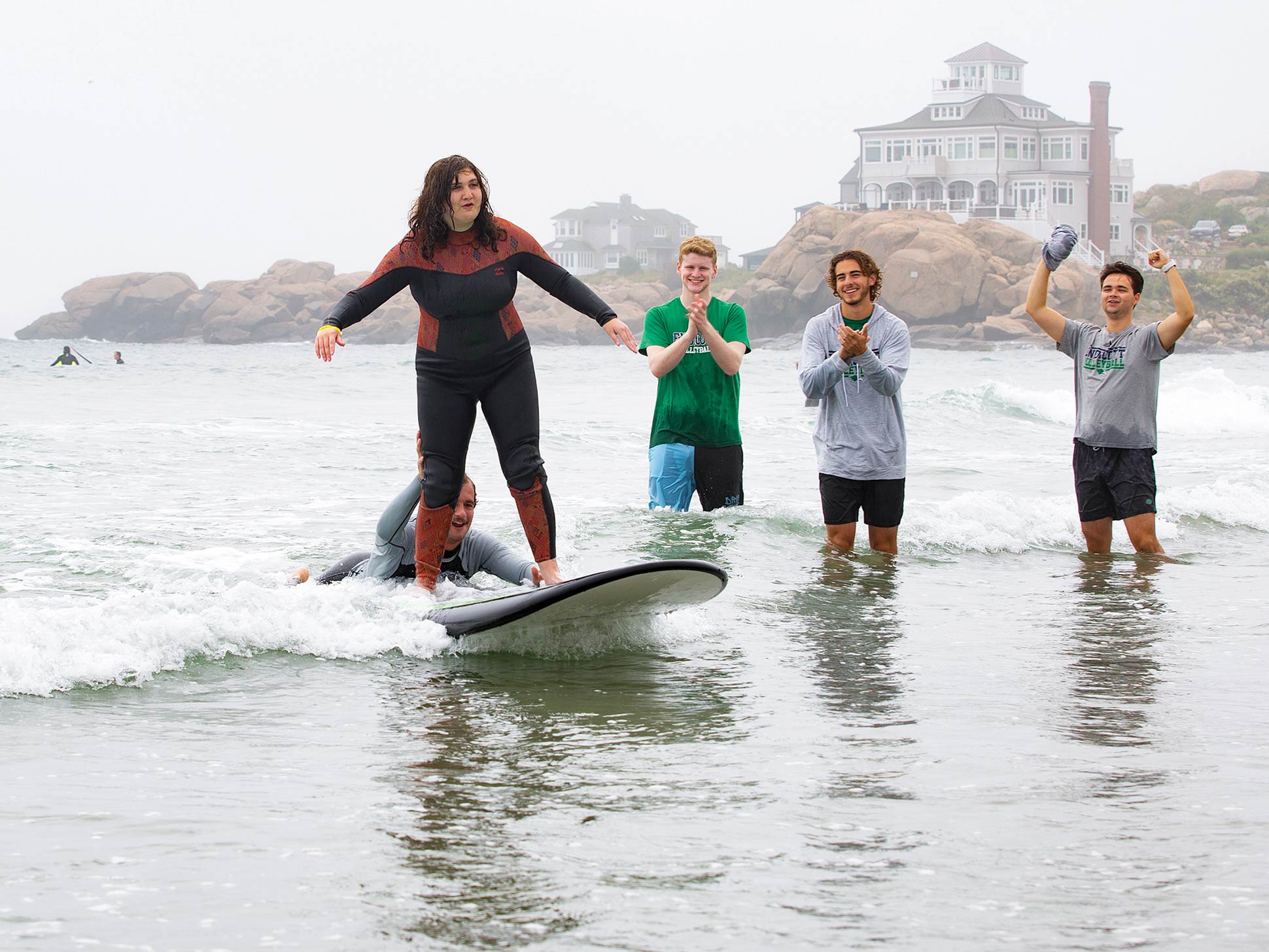 students surfing