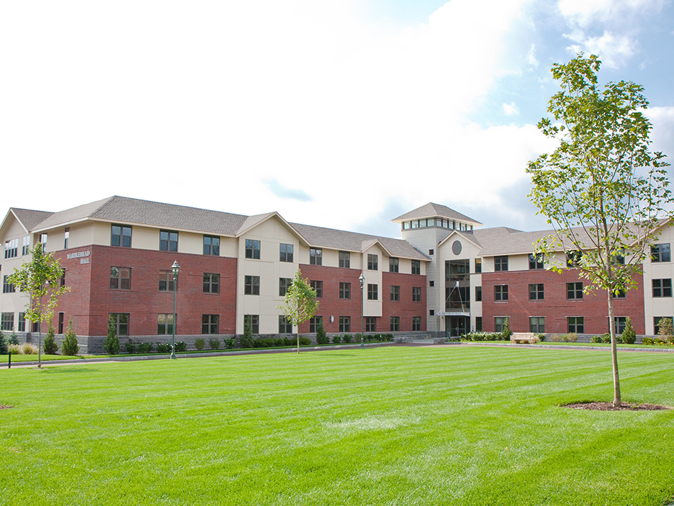 shot of residence hall on campus