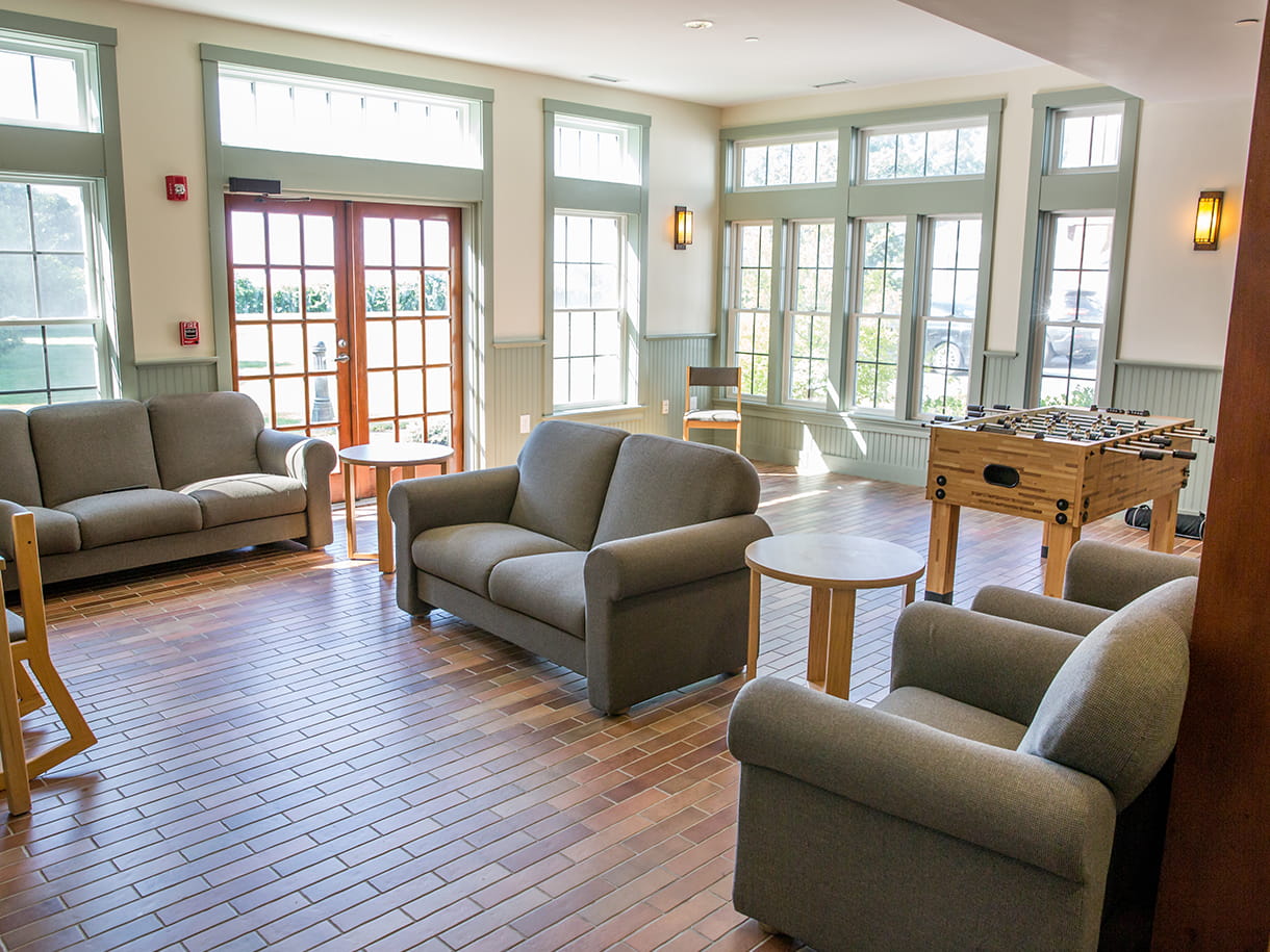 an inside view of the wenham residence hall housing
