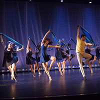 a group of people in a dance show
