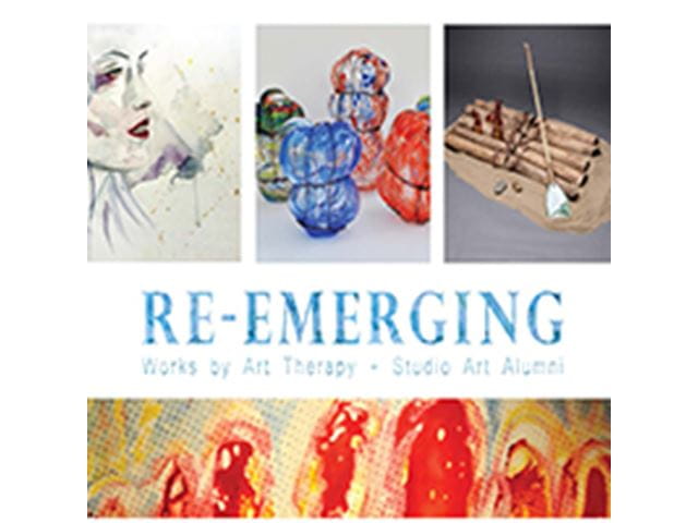 a poster for Re-emerging works by Art Therapy