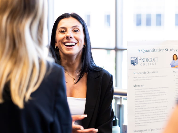 Student during presentation