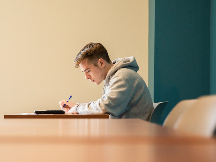Student studying