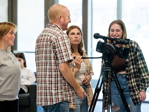 Students in the digital media classroom