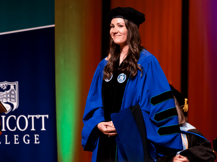 Student at an award ceremony