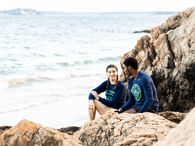 Students at the beach