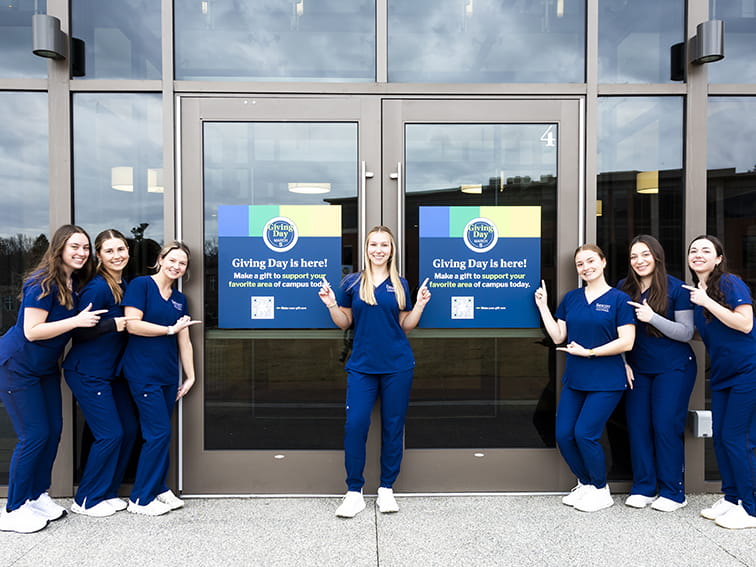 Students at Endicott College's 2025 Giving Day event