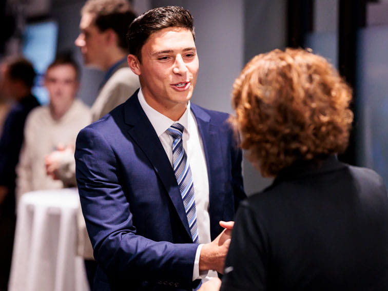 Student at career fair