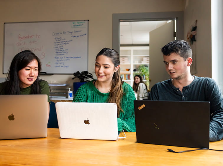 Students with laptops