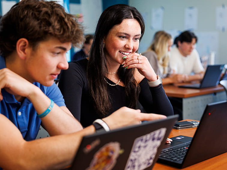 Students with laptops