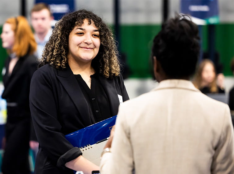 Student at the career fair