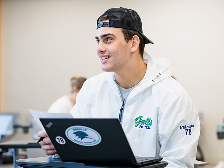 Student in class