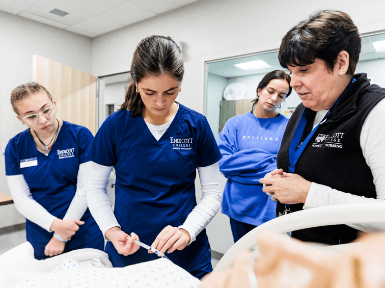 Students in nursing lab