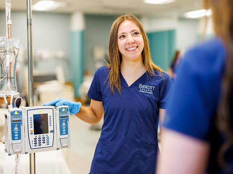 Endicott College nursing student