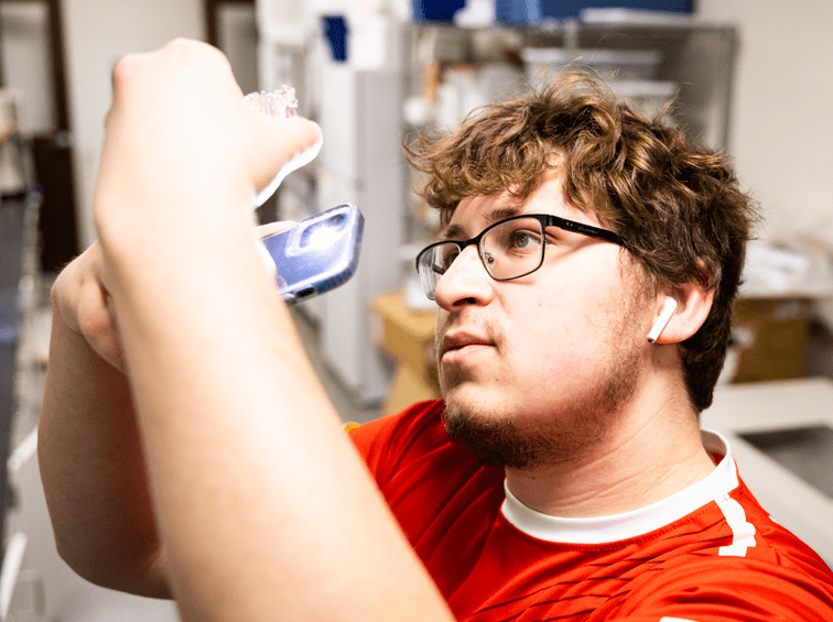 Student working in lab