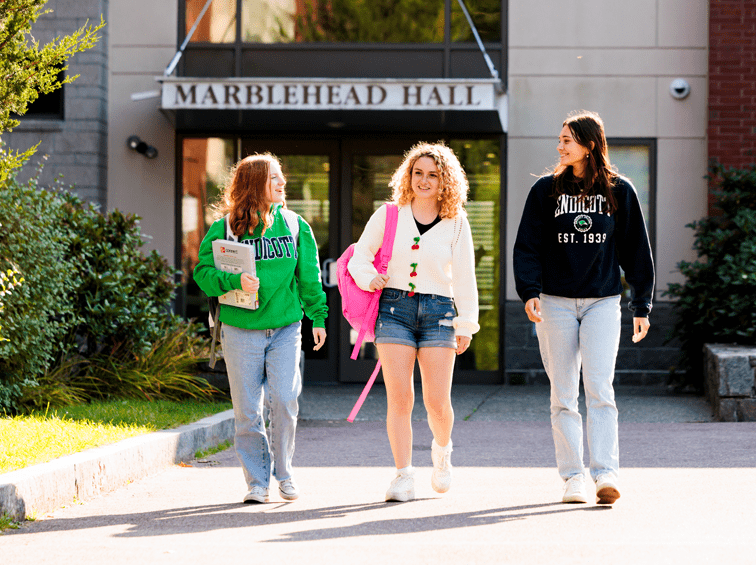 Students in front of Marblehead Hall