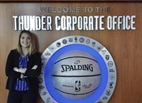Endicott student Lauren Sheehan at Thunder Corporate Office